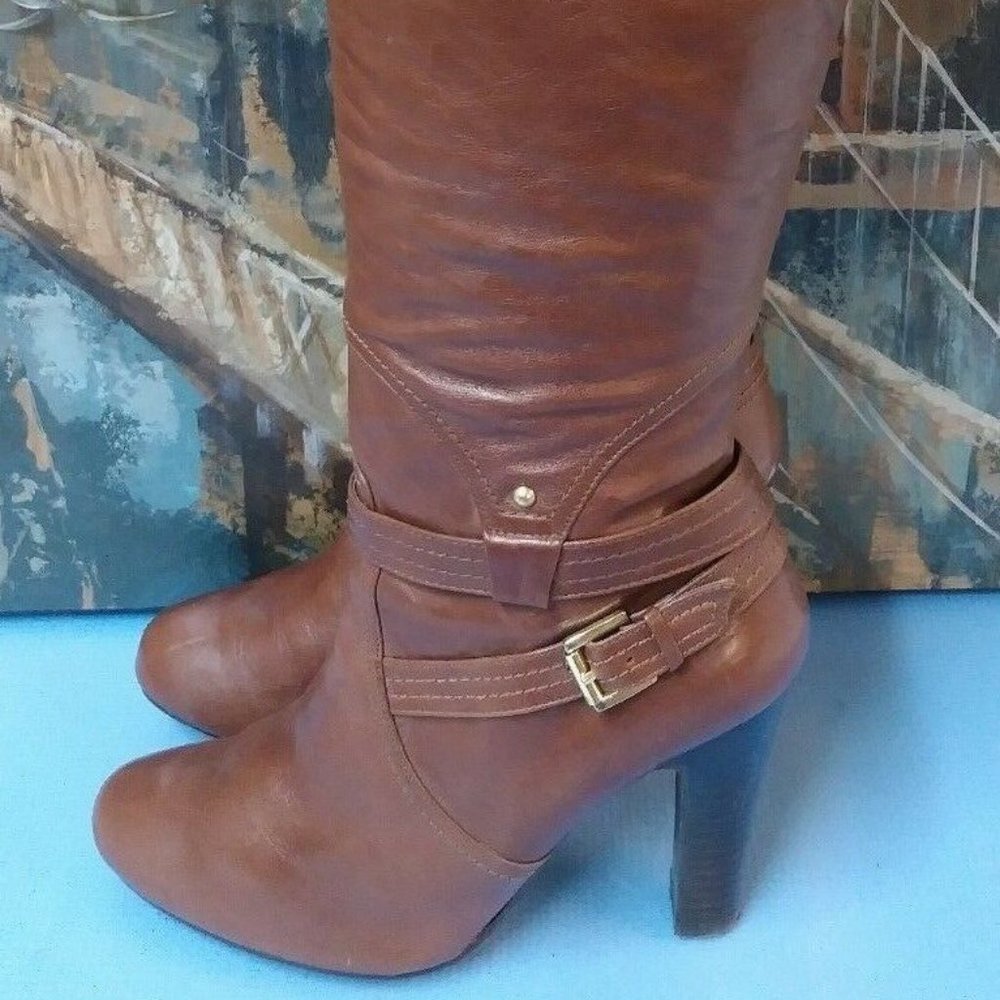 Audrey Brooke - Delight - Strap & Buckle Knee High Boots sz 7.5